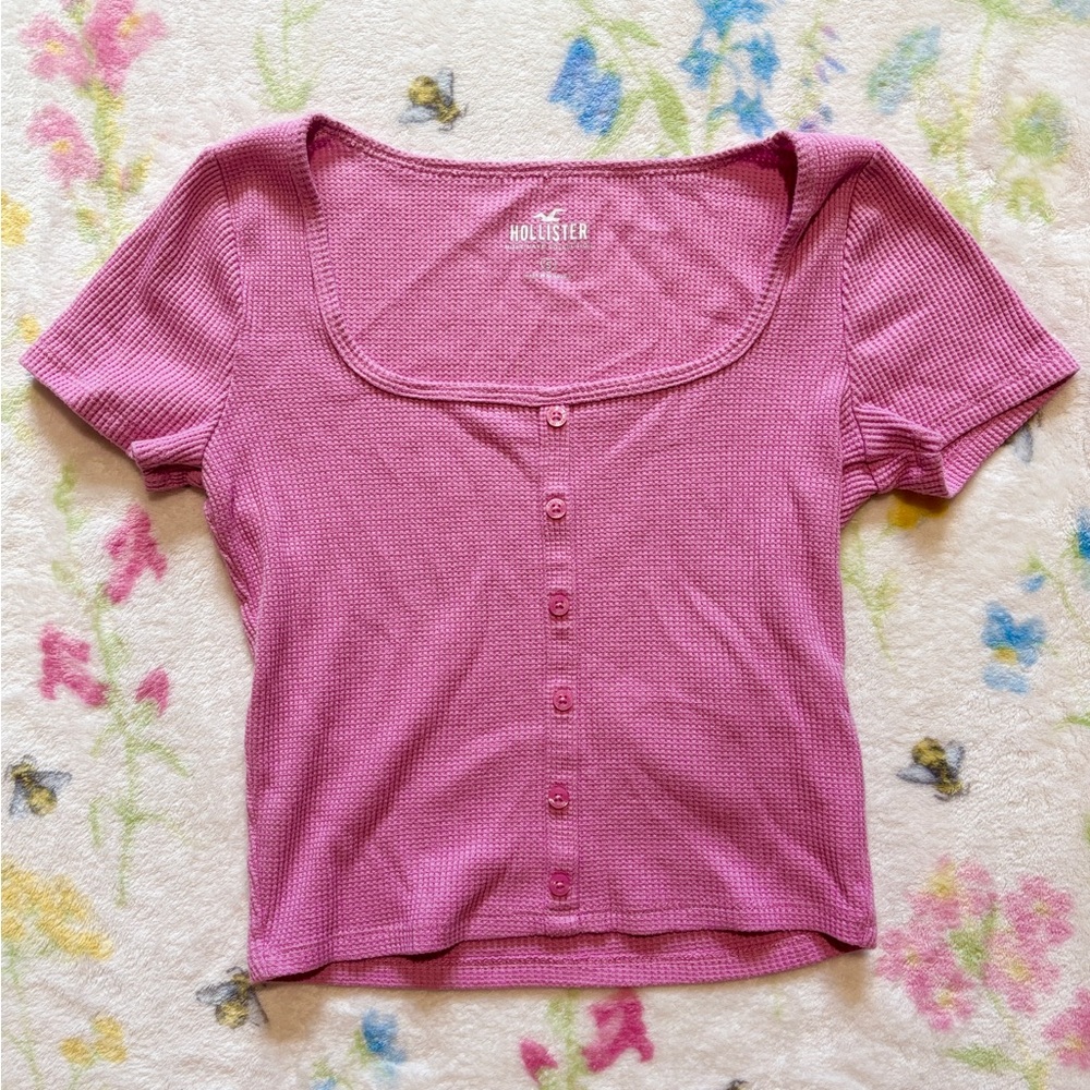 Pink Button Hollister Top
